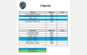 Matchs du week-end (17 et 18/10)