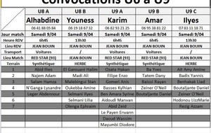 Convocations U6 à U9 !