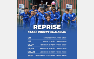 Reprise des entraînements Baby-U13