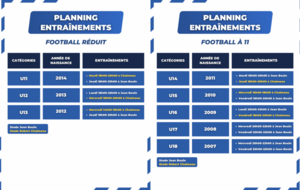 Planning entraînements 2024-2025